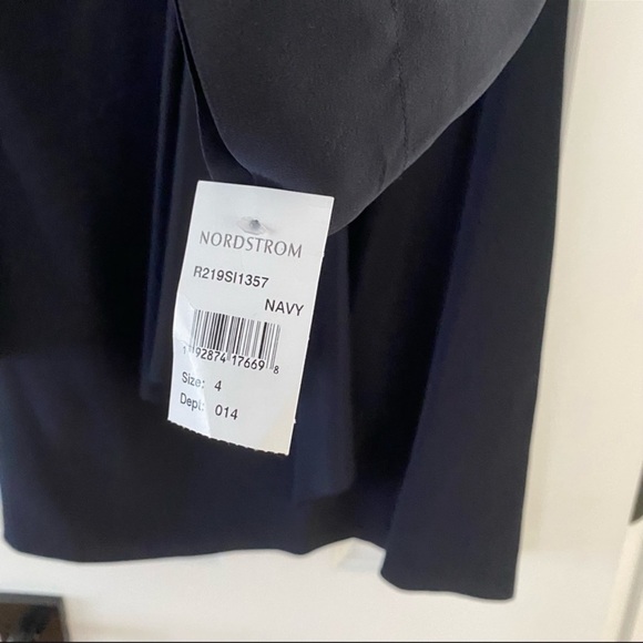 Tibi Neck Tie Navy Dress 4 - Picture 5 of 8